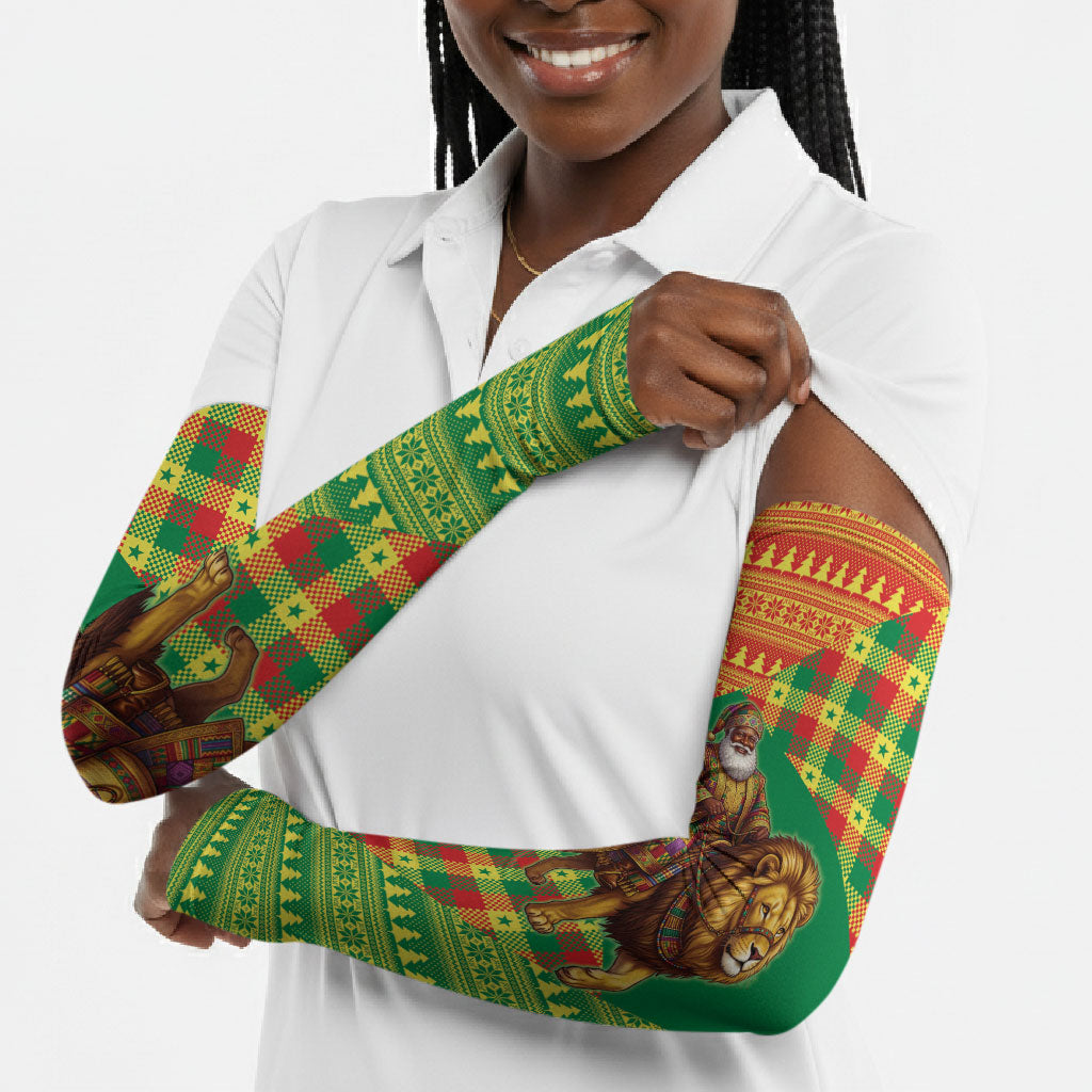 Senegal Christmas Santa Lion Arm Sleeves Thioub Traditional Woven Textile Motif