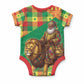 Senegal Christmas Santa Lion Baby Onesie Thioub Traditional Woven Textile Motif
