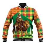 Senegal Christmas Santa Lion Baseball Jacket Thioub Traditional Woven Textile Motif