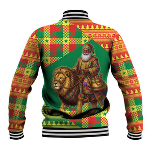 Senegal Christmas Santa Lion Baseball Jacket Thioub Traditional Woven Textile Motif
