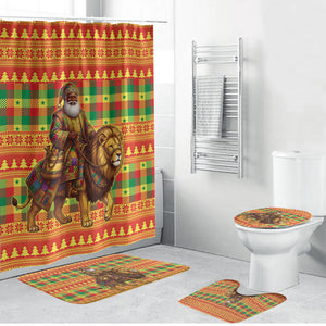 Senegal Christmas Santa Lion Bathroom Set Thioub Traditional Woven Textile Motif