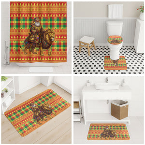 Senegal Christmas Santa Lion Bathroom Set Thioub Traditional Woven Textile Motif