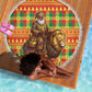 Senegal Christmas Santa Lion Beach Blanket Thioub Traditional Woven Textile Motif
