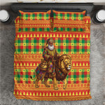 Senegal Christmas Santa Lion Bedding Set Thioub Traditional Woven Textile Motif