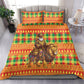 Senegal Christmas Santa Lion Bedding Set Thioub Traditional Woven Textile Motif