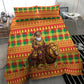 Senegal Christmas Santa Lion Bedding Set Thioub Traditional Woven Textile Motif