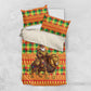 Senegal Christmas Santa Lion Bedding Set Thioub Traditional Woven Textile Motif