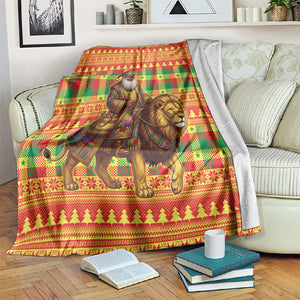 Senegal Christmas Santa Lion Blanket Thioub Traditional Woven Textile Motif