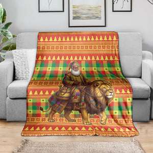 Senegal Christmas Santa Lion Blanket Thioub Traditional Woven Textile Motif