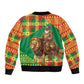 Senegal Christmas Santa Lion Bomber Jacket Thioub Traditional Woven Textile Motif