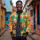 Senegal Christmas Santa Lion Bomber Jacket Thioub Traditional Woven Textile Motif