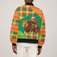 Senegal Christmas Santa Lion Bomber Jacket Thioub Traditional Woven Textile Motif