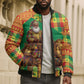 Senegal Christmas Santa Lion Bomber Puffer Jacket Thioub Traditional Woven Textile Motif