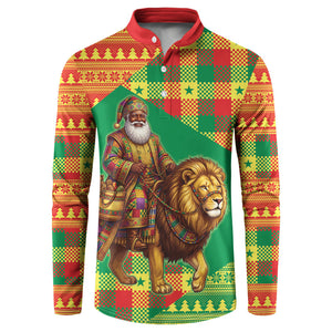 Senegal Christmas Santa Lion Button Sweatshirt Thioub Traditional Woven Textile Motif