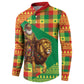 Senegal Christmas Santa Lion Button Sweatshirt Thioub Traditional Woven Textile Motif