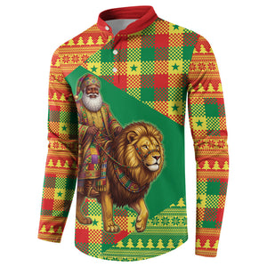 Senegal Christmas Santa Lion Button Sweatshirt Thioub Traditional Woven Textile Motif