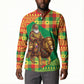 Senegal Christmas Santa Lion Button Sweatshirt Thioub Traditional Woven Textile Motif