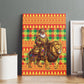 Senegal Christmas Santa Lion Canvas Wall Art Thioub Traditional Woven Textile Motif