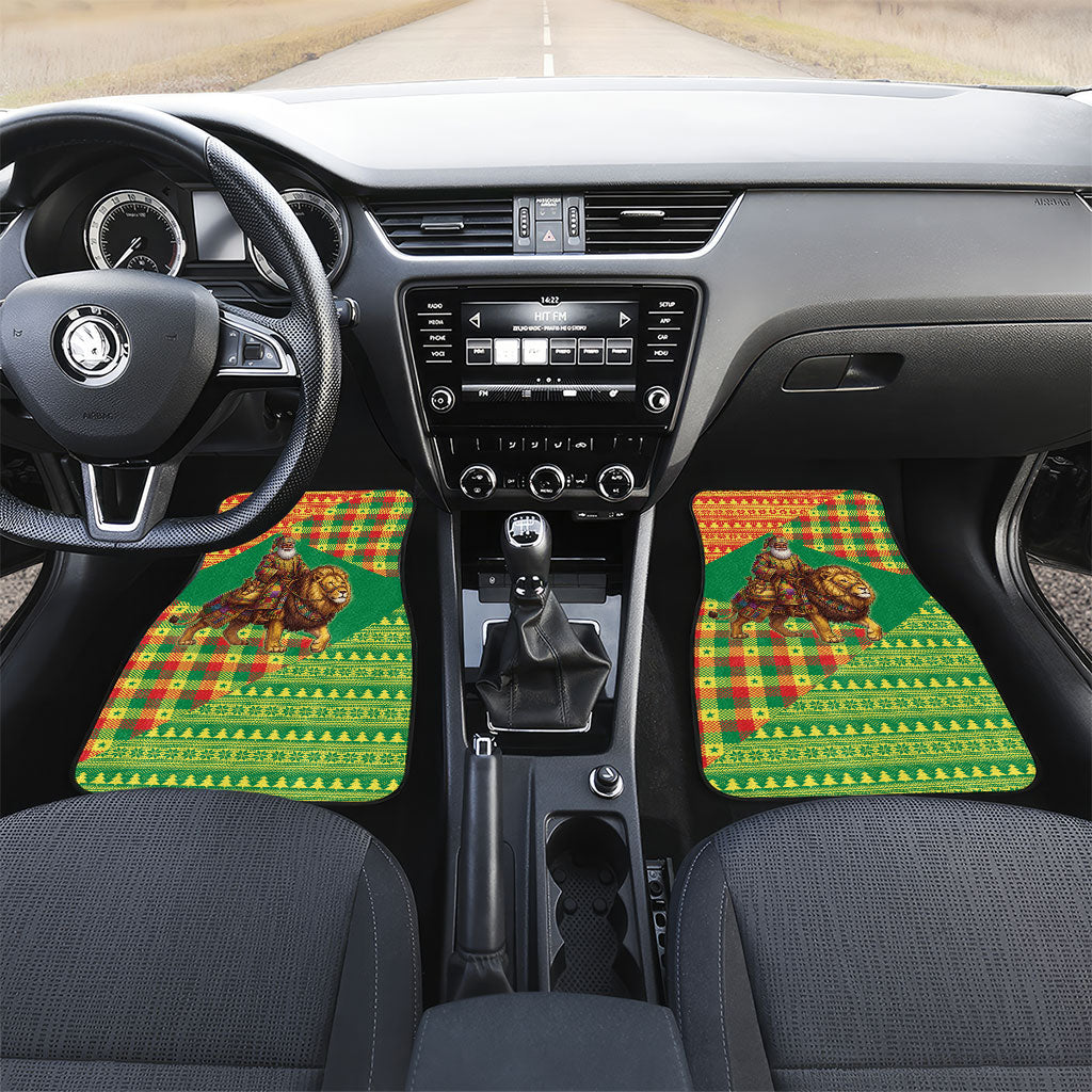Senegal Christmas Santa Lion Car Mats Thioub Traditional Woven Textile Motif