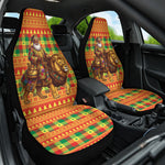 Senegal Christmas Santa Lion Car Seat Cover Thioub Traditional Woven Textile Motif
