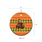 Senegal Christmas Santa Lion Ceramic Ornament Thioub Traditional Woven Textile Motif
