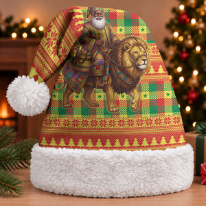 Senegal Christmas Santa Lion Christmas Santa Hat Thioub Traditional Woven Textile Motif