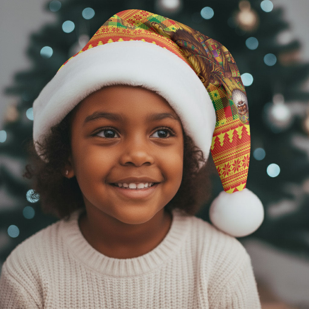 Senegal Christmas Santa Lion Christmas Santa Hat Thioub Traditional Woven Textile Motif