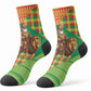 Senegal Christmas Santa Lion Crew Socks Thioub Traditional Woven Textile Motif