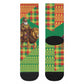 Senegal Christmas Santa Lion Crew Socks Thioub Traditional Woven Textile Motif