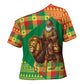 Senegal Christmas Santa Lion Cross Shoulder Shirt Thioub Traditional Woven Textile Motif