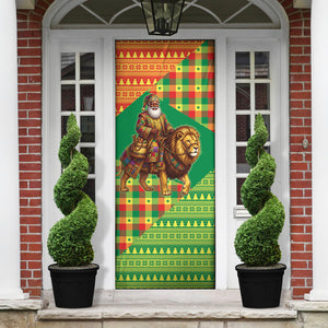 Senegal Christmas Santa Lion Door Cover Thioub Traditional Woven Textile Motif