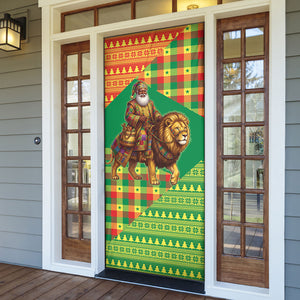 Senegal Christmas Santa Lion Door Cover Thioub Traditional Woven Textile Motif