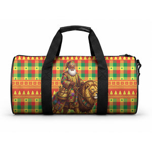 Senegal Christmas Santa Lion Duffle Bag Thioub Traditional Woven Textile Motif