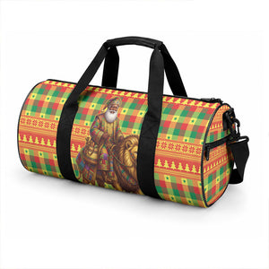 Senegal Christmas Santa Lion Duffle Bag Thioub Traditional Woven Textile Motif