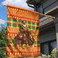 Senegal Christmas Santa Lion Garden Flag Thioub Traditional Woven Textile Motif