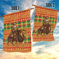 Senegal Christmas Santa Lion Garden Flag Thioub Traditional Woven Textile Motif