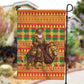 Senegal Christmas Santa Lion Garden Flag Thioub Traditional Woven Textile Motif