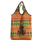 Senegal Christmas Santa Lion Grocery Bag Thioub Traditional Woven Textile Motif