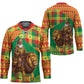 Senegal Christmas Santa Lion Hockey Jersey Thioub Traditional Woven Textile Motif