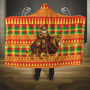 Senegal Christmas Santa Lion Hooded Blanket Thioub Traditional Woven Textile Motif