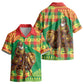 Senegal Christmas Santa Lion Kid Hawaiian Shirt Thioub Traditional Woven Textile Motif