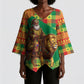 Senegal Christmas Santa Lion Kimono Sleeve Blouse Thioub Traditional Woven Textile Motif
