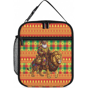 Senegal Christmas Santa Lion Lunch Bag Thioub Traditional Woven Textile Motif