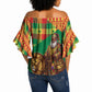 Senegal Christmas Santa Lion Off Shoulder Wrap Waist Top Thioub Traditional Woven Textile Motif