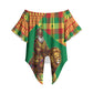 Senegal Christmas Santa Lion Off Shoulder Wrap Waist Top Thioub Traditional Woven Textile Motif