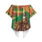 Senegal Christmas Santa Lion Off Shoulder Wrap Waist Top Thioub Traditional Woven Textile Motif