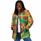 Senegal Christmas Santa Lion Padded Jacket Thioub Traditional Woven Textile Motif