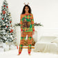 Senegal Christmas Santa Lion Christmas Pajama Set Thioub Traditional Woven Textile Motif