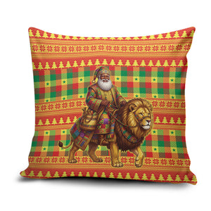 Senegal Christmas Santa Lion Pillow Cover Thioub Traditional Woven Textile Motif