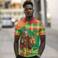 Senegal Christmas Santa Lion Polo Shirt Thioub Traditional Woven Textile Motif